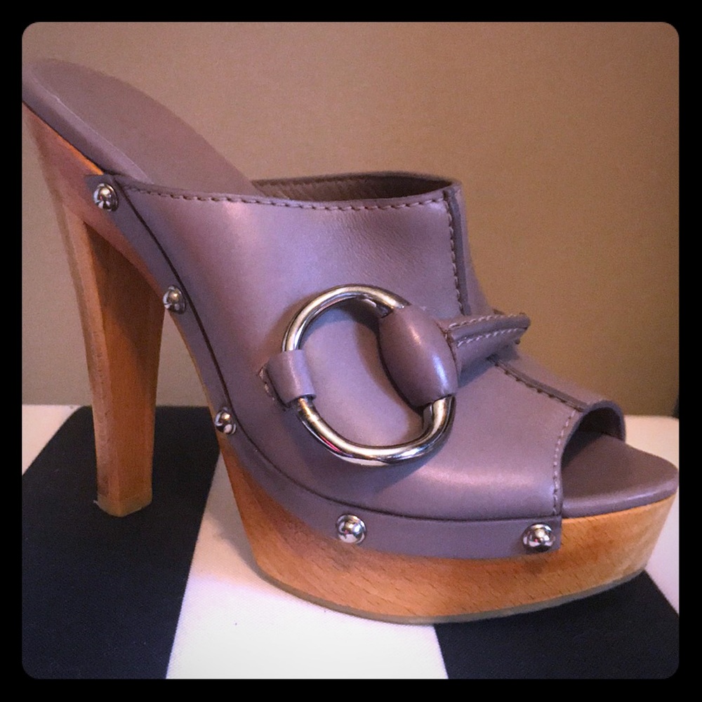 Gucci Horse Bit Wooden Clogs